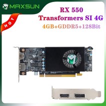 MAXSUN 완전히 새로운 AMD GPU Radeon RX 550 트랜스포머 4G GDDR5 14nm 컴퓨터 PC 게임용 비디오 DP + DVI, RX 550 SI 4G