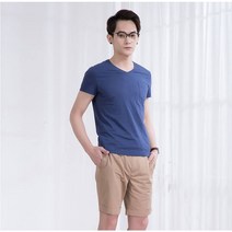 Saloni 여름 남장 간략하다 T셔츠 브이넥 캐주얼 상의 남성용 반팔