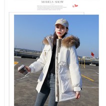 여자 하프 기장 오리털 패딩