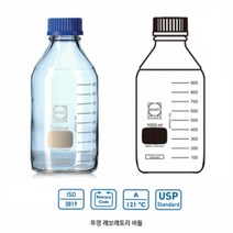 랩바틀 눈금 유리 샘플병 메디아병 25ml 과학기자재 연구기자재 과학수업 연구수업 연구교구 실험교구, 1개, 샘플병 1L