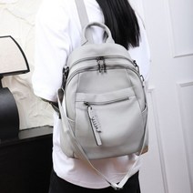 백팩 해외배송 ZENCY 여성용 소가죽 대용량 책가방 정품 가죽 쇼핑 백팩 화이트 그레이 배낭