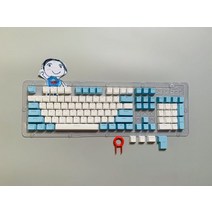 한글타자기 수동타자기 옛날타자기 레트로 키보드 새로운 104 Pcs 기계식 키보드 키 캡 세트 OEM 백라이트, 한개옵션2, 06 white and blue, 한개옵션1