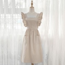 원피스 프릴 레이스 공주풍 앞치마 어린이집 보육교사, 베이지