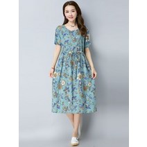 여성 boho dress 2022 new summer 우아한 o 넥 up 원피스 95