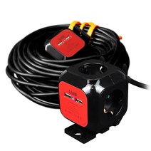 러그박스 러그 에어큐브 2포트 USB 멀티탭 4구 연장선 LUG-KSG-04U-1.5 B, 10m, 1개