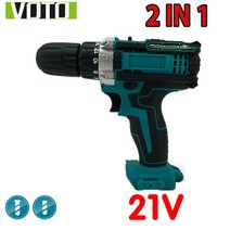 VOTO-전기 임팩트 해머 드릴 스크루 드라이버 18 1 토크 2 인 무선 DIY 전동 공구 마끼다 21V 배터리용 전기, [01] 21V