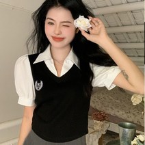 피플스 말롱 조끼일체형 블라우스