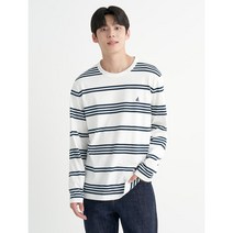 [빈폴]화이트 코튼 멀티 스트라이프 티셔츠(BC2741A111)