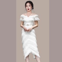 연예인 스팽글 레이스 여성 원피스 하객룩 정장 아나운서 러블리 예쁜 돌잔치 상견례 코디 데일리 슬림핏
