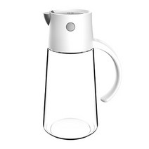 Haoke 자동 개폐 유리 오일 냄비 주방 Leakproof 오일 탱크 조미료 병 식초 병 오일 병 공장 직접 판매, 550Ml-Card 화이트