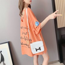 박시반팔티 등트임 여성 하프기장 트렌드 여름옷 빅 판 티셔츠 상의 4089057852
