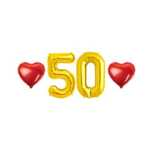 50일 하트 풍선 세트, 02.골드 50