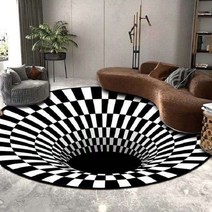 명품러그 예쁜 거실 디자인 러그 카페트 3d vortexillusion back carpet nordic modern black hole round area rugs floor
