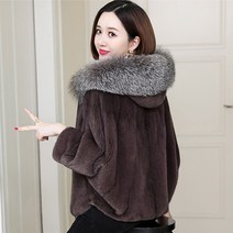 루루샤인 모피코트 밍크 자켓 명품 폭스 퍼 코트 인조 케이프 후드