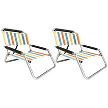 Neso 해변 의자 2팩 | 어깨끈과 슬립 포켓이 있는 방수 | 얇게 접힘 (코랄 레귤러), X-Large, Vintage Stripes_X-Large