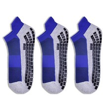 AOIREMON 미끄럼 방지 병원 양말 3쌍 슬리퍼 그립 포함 성인 남성 여성 노인 [관부가세 포함] 706897, Low Cut 3 Pairs Blue