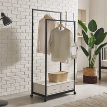 젠시아 버멀 서랍형 2단 행거, 옵션:블랙