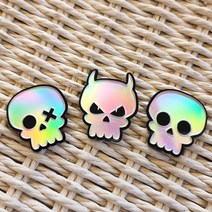 해골볼마커 ﻿SKULL 스컬 골프악세사리 필드준비물 라운딩볼마크 골프패션, 1.홀로그램, 2.OX, 1.선택안함