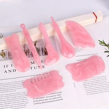 DEEKAILE 괄사 마사지기 바디 두피 페이스 괄사 림프순환마사지기 얼굴마사지기 세트, 옥분홍
