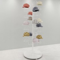 의류매장 모자 행거 매장용 전시 진열대 거치대 보관대 수납 스탠드 진열장 옷가게, 10개의캡홀더가있는화이트