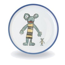 Reichenbach 라이헨바흐 레이첸바흐 Porzellini 블루 플랫 플레이트 접시 그릇 개구리 Frosch 20cm