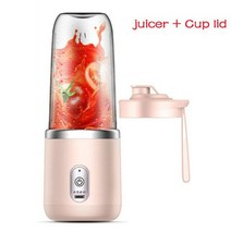 핸드블랜더 무선 미니 업소용 코스트코 대형 핸드블랜더 명품믹서기 블렌더 핸디형 6 블레이드 짜는기구 컵 짜는기구 주스 컵 usb 충전 압착기 식품 아이스 크러셔 플라스틱 기계, 2pcs 핑크 세트 2, 2pcs 핑크 세트 B