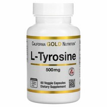 California Gold Nutrition (캘리포니아 골드 뉴트리션) L-티로신 AjiPure 500mg 베지 캡슐 60정