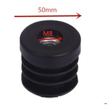 M8 M6 플라스틱 가구 다리 원형 홀 플러그 너트 블랙 블라인드 홀 엔드 커버 의자 보호 하드웨어 4 개, 13 M8X50MM