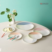 시둥마켓 +[시둥마켓]+_ 커플그릇세트 한식기 주방혼수 도자기식기세트 4인식기세트 예단세트, 한국도자기 블루밍플라워 뷔페세트 10p 티포크 포, 코랄