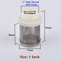 농업용물탱크 1/2 "-4" 304 스테인레스 스틸 필터 스크린 수족관 물고기 탱크 펌프 입구 농업 절, 03 1 Inch_02 5 Pieces