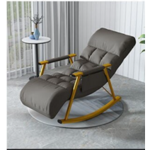 CAICHEN 북유럽 1인용 안락 스윙 소파 편한 흔들의자, 두껍고 길어진 금 프레임 회색을 업그레이드하십시오. 기