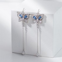 클루(CLUE) 당일배송 모르포 나비 블루 썸머 드림 귀걸이_실버컬러 CLER20674PWL