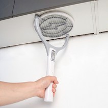 90도 회전식 전기모기채 전자 파리채, USB충전식-그레이