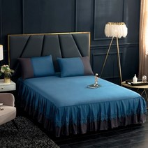 레이스 100% 면 더블 맞춤법 침대 스커트 매트리스 커버 160x200 140x200 133x72Fabric 침실 장식 통기성, bed skirt lan_150x200cm 1pc