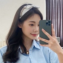 아쿠세샵 스카프 패턴 체인 무늬 리본 반다나 헤어밴드 머리띠 4색