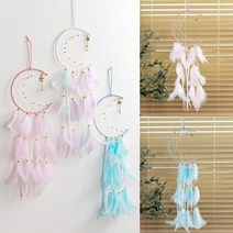 LED 달 별 드림캐쳐 화이트 여자아이방꾸미기 아이방벽장식 아기방인테리어 아기방꾸미기 드림캐처