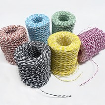 꽈배기지끈 포장용 종이끈 (2mm) 100m, 롤, 16 투톤하늘