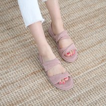 심플 스웨이드 패브릭 스트랩 샌들 1.5cm