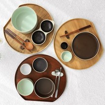 나무 반달트레이 원목 우드 대나무 천연 옻칠 혼밥 카페 반달 트레이 쟁반, 에쉬우드 천연옻칠