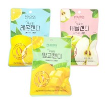 피코크 무설탕 캔디 (망고+애플+레몬), 3봉, 40g