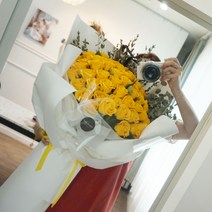 좋은자리플라워 너무이쁜 노란장미50송이 대형꽃다발