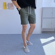 빠델 남성용 여름 밴딩 스판 린넨 반바지