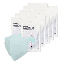 엠엠피 발레리나핏 새부리형 컬러 마스크 L, 민트, 10개, 5개입