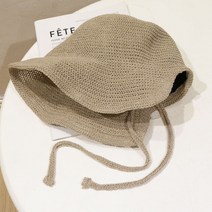 여름 여성 니트 끈 버킷햇 라피아햇 챙 넓은 휴가 모자 4종