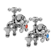 베란다 양카프링 두갈래꼭지 세탁기 수도꼭지, 냉수