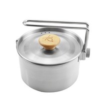 캠핑반합 캠핑 코펠 냄비 그릇 스텐 세트 후라이팬 군용 반합 야외 스테인레스 스틸 차 커피 요리 주전자 하이킹 피크닉 장비에 대한 접이식 핸들, 하얀, 협력사, 하얀