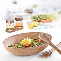 +[플렉스온]+에블린 아카시아 우드 샐러드 서버 L305mm 휴대용식기 나무 경량 다용도볼+[FLEXON]+