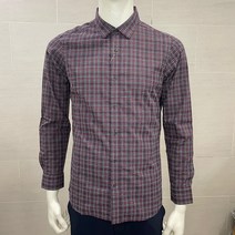 [PAT/피에이티] 중년남성 봄 가을 간절기 입기 좋은 미니 와이드에리 중체크 남자 긴팔 셔츠 1F51507