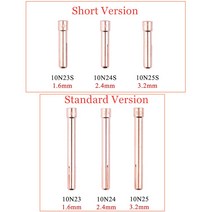 용접노즐 10pcs TIG 콜릿 용접기 소모품 1.6mm 2.0mm 텅스텐 전극 WP17 WP26 토치, 02 Short Version_05 3.2mm