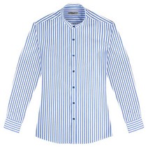 UH+슬림 런던 스트라이프 차이나칼라 긴팔 셔츠_SV7130_S/N:50+00D596 ; 블루셔츠 슬림핏셔츠 긴팔셔츠 파란색셔츠 스트라이프셔츠 CJN19D5